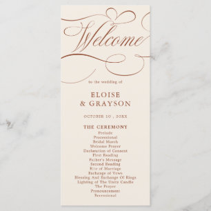 Modern Calligraphy Timeless Terracotta Wedding Program