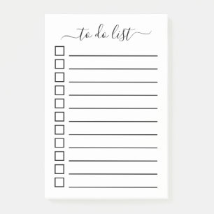 Modern Calligraphy To Do List with Check Boxes Post-it Notes