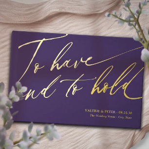 Modern Calligraphy To have and To hold wedding Guest Book