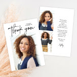 Modern Calligraphy Vertical Two Photo Graduation Thank You Card<br><div class="desc">Modern Calligraphy Vertical Two Photo Graduation Thank You Card features a fun and modern type,  along with your graduation photo. Add your note of thanks on the back,  or leave blank for a handwritten message.</div>