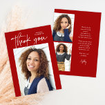 Modern Calligraphy Vertical Two Photo Graduation Thank You Card<br><div class="desc">Modern Calligraphy Vertical Two Photo Graduation Thank You Card features a fun and modern type,  along with your graduation photo. Add your note of thanks on the back,  or leave blank for a handwritten message.</div>