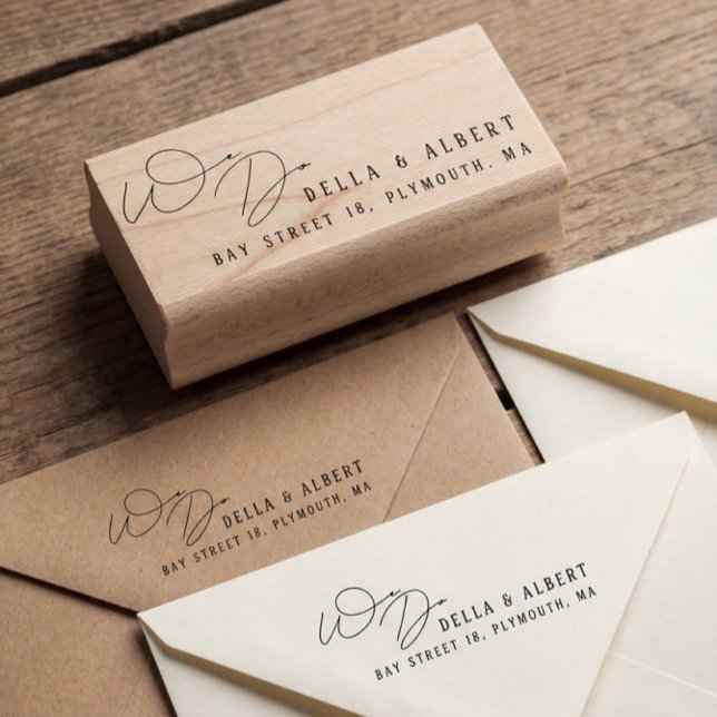Modern Calligraphy We Do Wedding Return Address Rubber Stamp (Creator Uploaded)