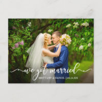Modern Calligraphy We Got Married Wedding Photo
