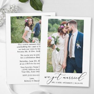 Modern Calligraphy Wedding After Party 2 Photo Announcement