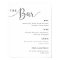 Modern Calligraphy Wedding Bar Menu Sign