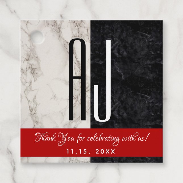 Modern Calligraphy Wedding Favour Tags (Front)