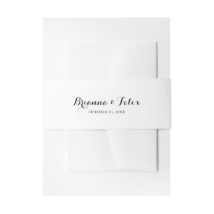 Modern Calligraphy Wedding  Invitation Belly Band