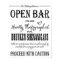 Modern Calligraphy wedding Open Bar sign