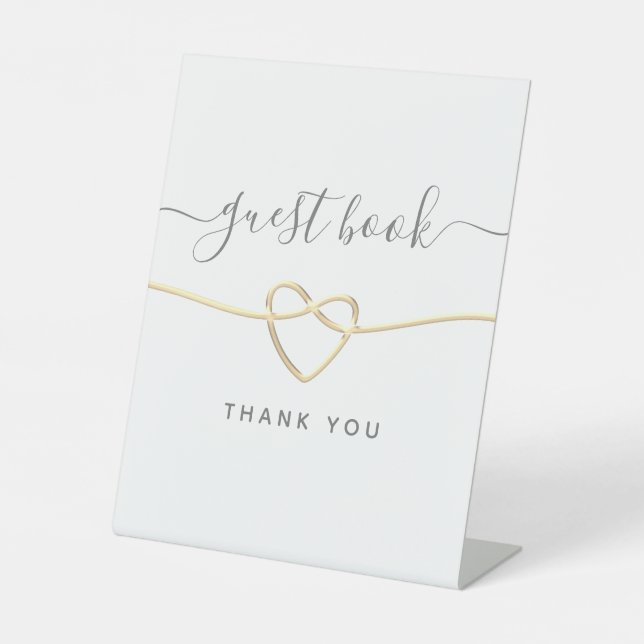 Modern Calligraphy Wedding Pedestal Sign (Front)