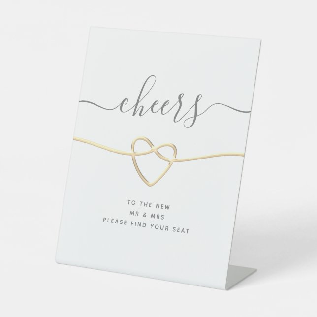Modern Calligraphy Wedding Pedestal Sign (Front)