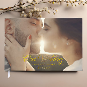 Modern Calligraphy Wedding Photo Guest Book