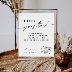 Modern Calligraphy Wedding Photo Guestbook Sign