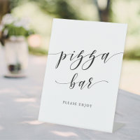 Modern Calligraphy Wedding Pizza Bar