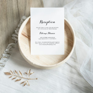 Modern Calligraphy Wedding Reception Enclosure Card