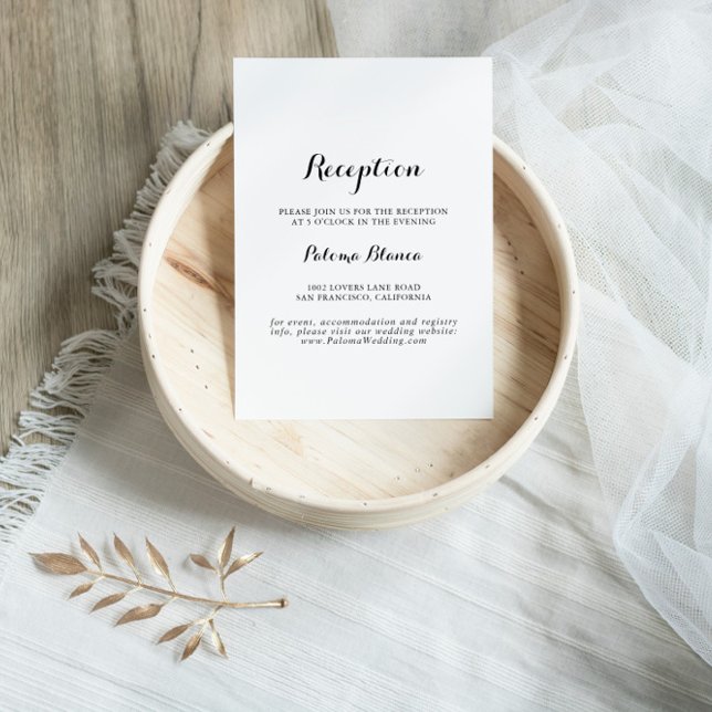 Modern Calligraphy Wedding Reception Enclosure Card (Creator Uploaded)