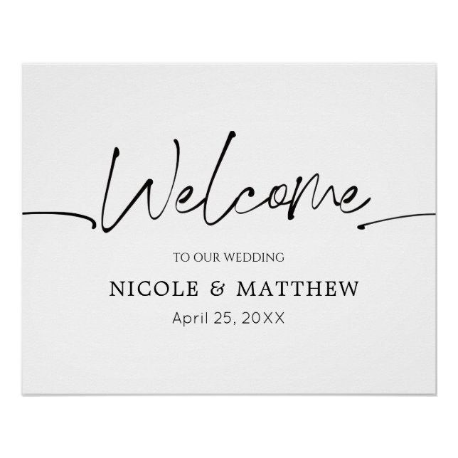Modern Calligraphy Wedding Reception Sign (Front)