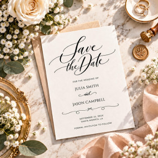 Modern Calligraphy Wedding Save the Date