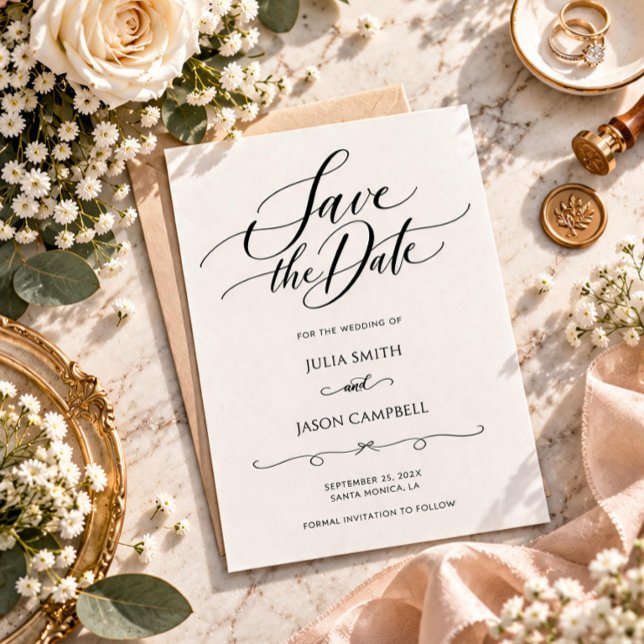 Modern Calligraphy Wedding Save the Date (Creator Uploaded)