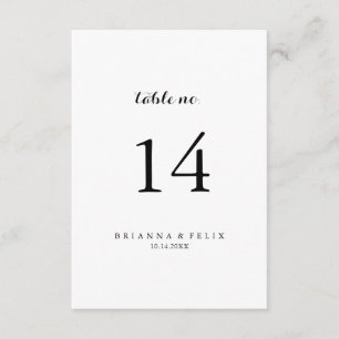 Modern Calligraphy Wedding Table Number