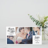 Modern Calligraphy Wedding Thank You Cards Black (Standing Front)