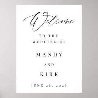 Modern Calligraphy Wedding Welcome Sign