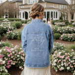 Modern Calligraphy Wife of the party wedding day  Denim Jacket<br><div class="desc">For more wedding invitation wording options,  please see the complete elegant calligraphy wedding collection: https://www.zazzle.com/collections/modern_minimalist-119052317964885904?rf=238296117664346256</div>