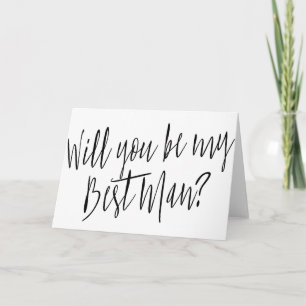 Modern Calligraphy "Will you be my best man" Invitation