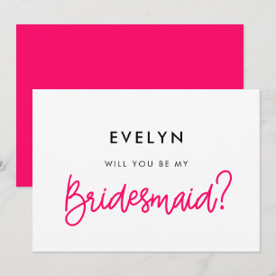 Modern calligraphy Will you be my bridesmaid card