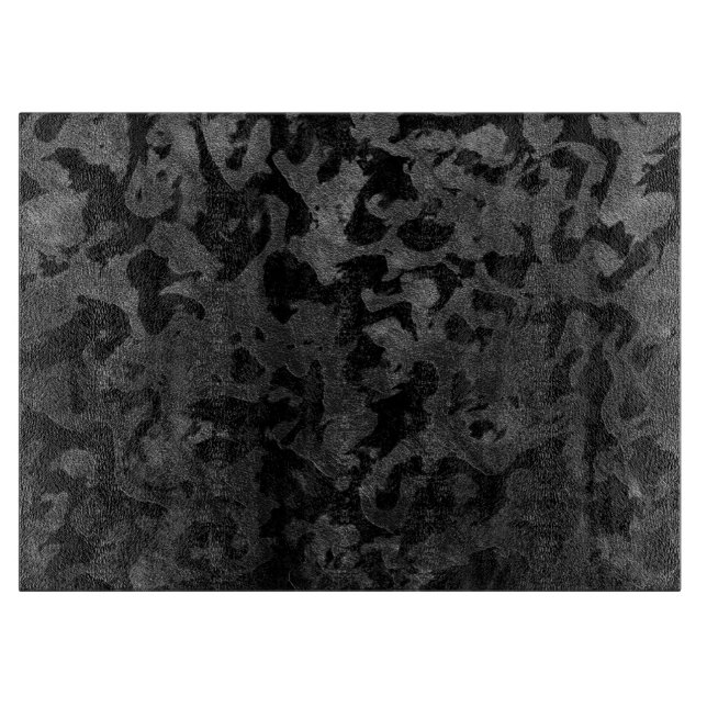 Modern Camo -Black and Dark Grey- camouflage Cutting Board (Front)