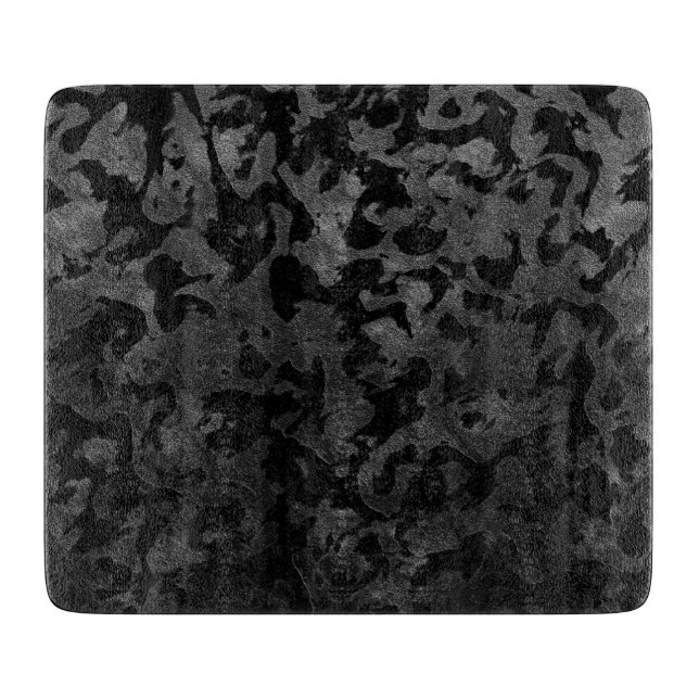 Modern Camo -Black and Dark Grey- camouflage Cutting Board (Front)