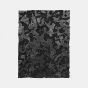Modern Camo -Black and Dark Grey- camouflage Fleece Blanket