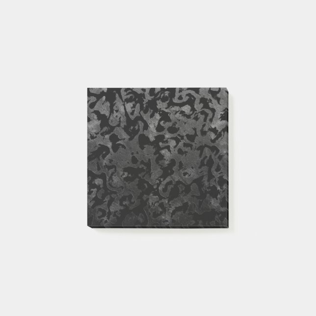 Modern Camo -Black and Dark Grey- camouflage Post-it Notes (Front)