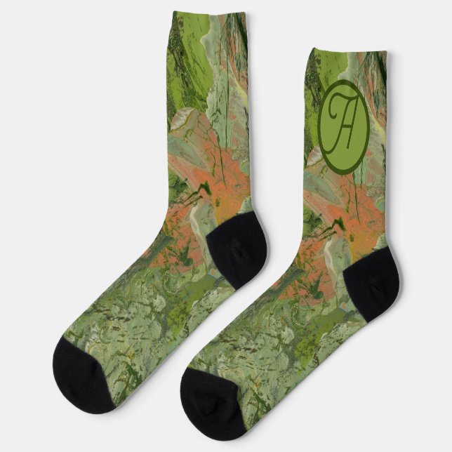 Modern Camouflage Design Add your Initial Socks (Left)