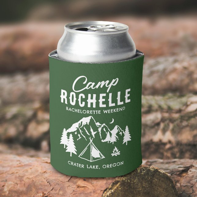 Modern Camping Bachelorette Can Cooler (Creator Uploaded)