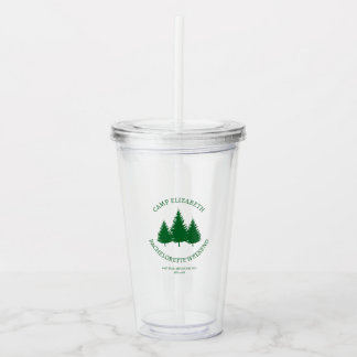 Modern Camping Bachelorette Weekend Acrylic Tumbler
