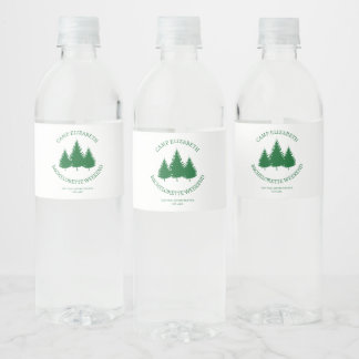 Modern Camping Bachelorette Weekend Water Bottle Label