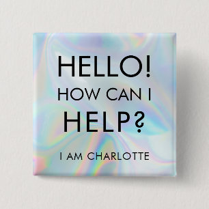Modern Can I Help Charity Event Volunteer Custom 2 Inch Square Button