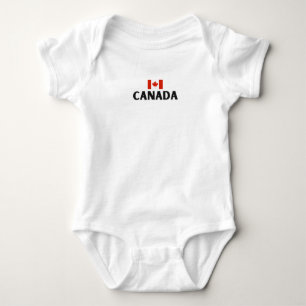 Modern CANADA canadian Flag Country Souvenir Baby Bodysuit