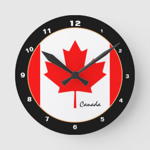 Modern Canadian Flag, Canada trendy Home /design Round Clock