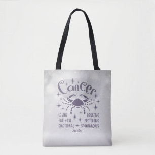 Modern Cancer Zodiac Horoscope Personalized    Tote Bag