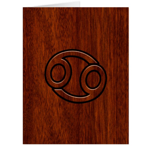 Modern Cancer Zodiac Sign on Mahogany Decor (Front)