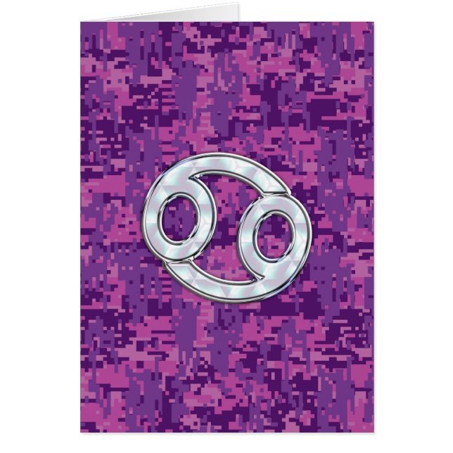 Modern Cancer Zodiac Sign Pink Digital Camouflage (Front)