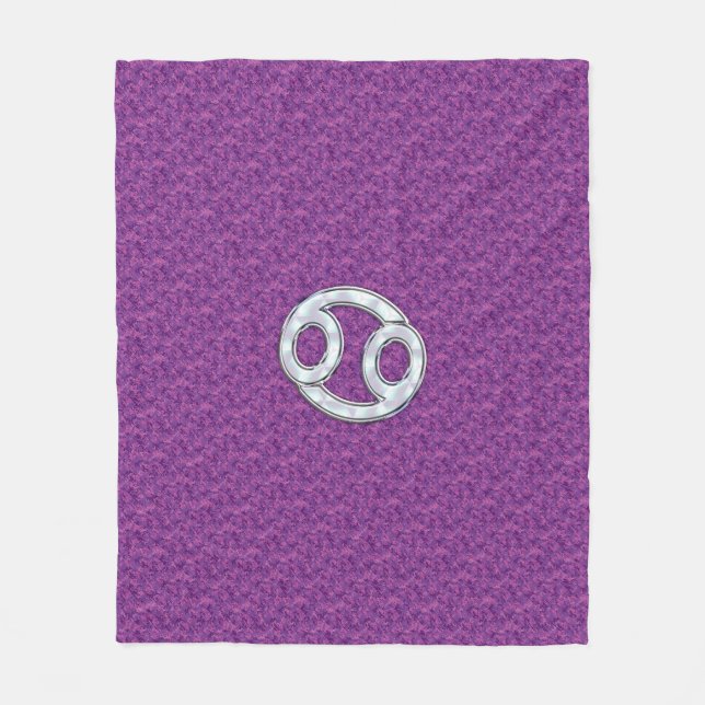 Modern Cancer Zodiac Sign Pink Digital Camouflage Fleece Blanket (Front)