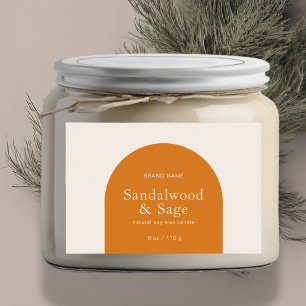 Modern candle boho minimalist product packaging food label
