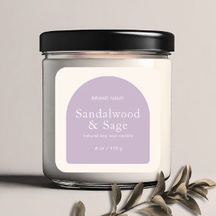 Modern candle boho minimalist product packaging square sticker