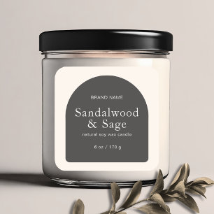 Modern candle boho minimalist product packaging square sticker
