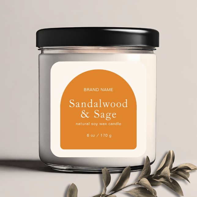Modern candle boho minimalist product packaging  square sticker (Creator Uploaded)