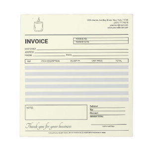 Modern Candle Business Invoice / Receipt  Notepad