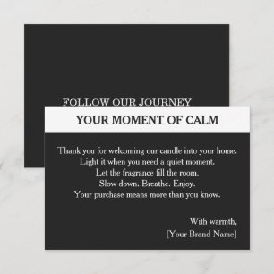 Modern Candle Business Thank You Insert Card