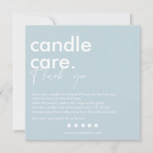 Modern Candle Care & Thank You Business Card